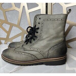 Michael Shannon Men shoes Leather Gray Boots sz Us 11 Wingtip